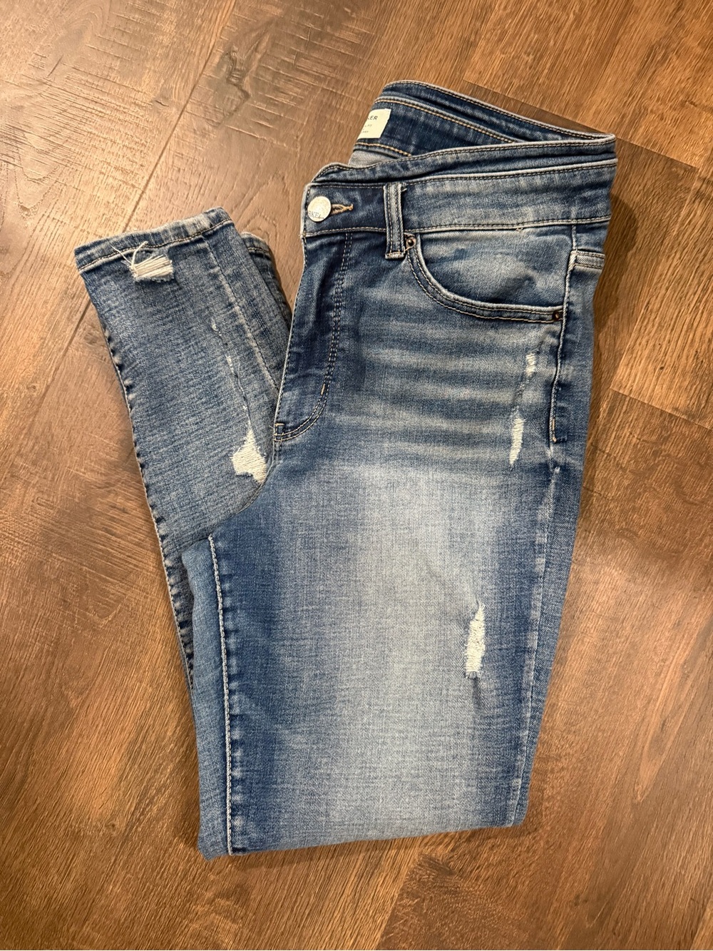 BKE Parker Universal Fit High Rise Ankle Skinny Distressed Jeans 29